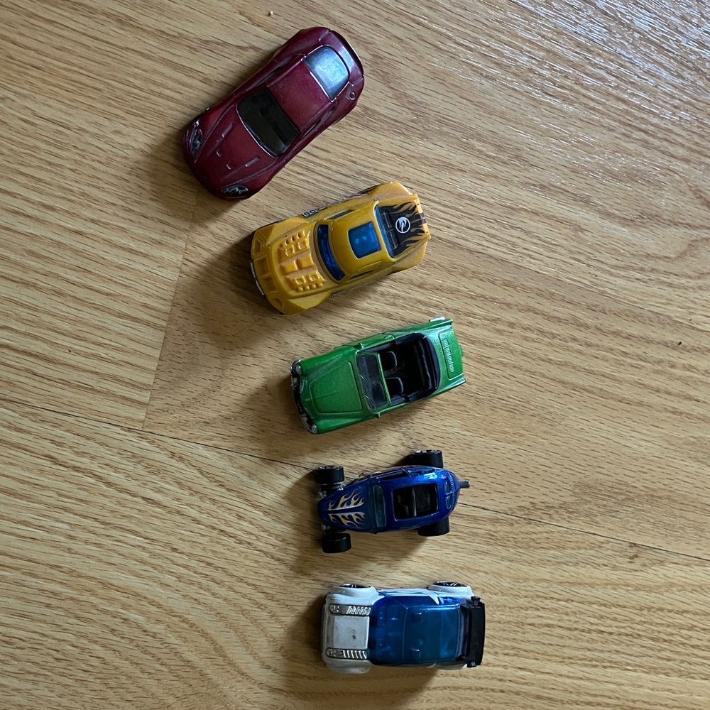 Vibrant Toy Car Set - Red, Yellow, Green, Blue